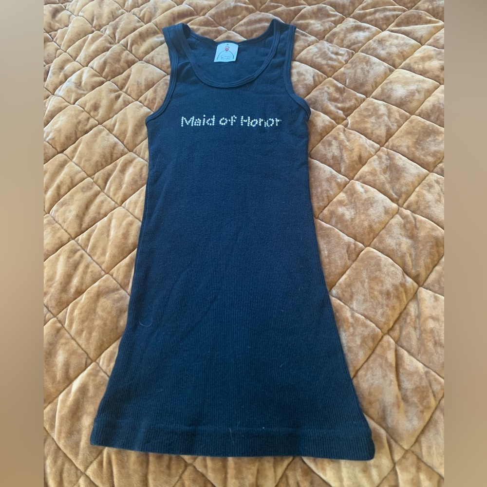 Maid of honor black ribbed tank - size small